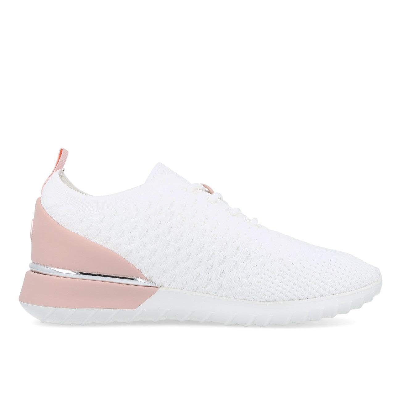 La Strada 2101381 Baskets femme tricot blanc talon rose
