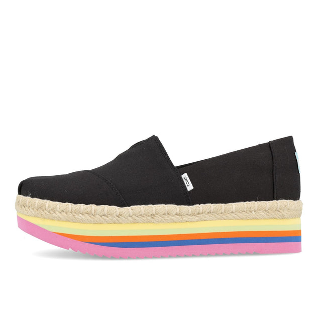 Toms Womens Alpargata Platform Rope High Femme Black Canvas Rainbow