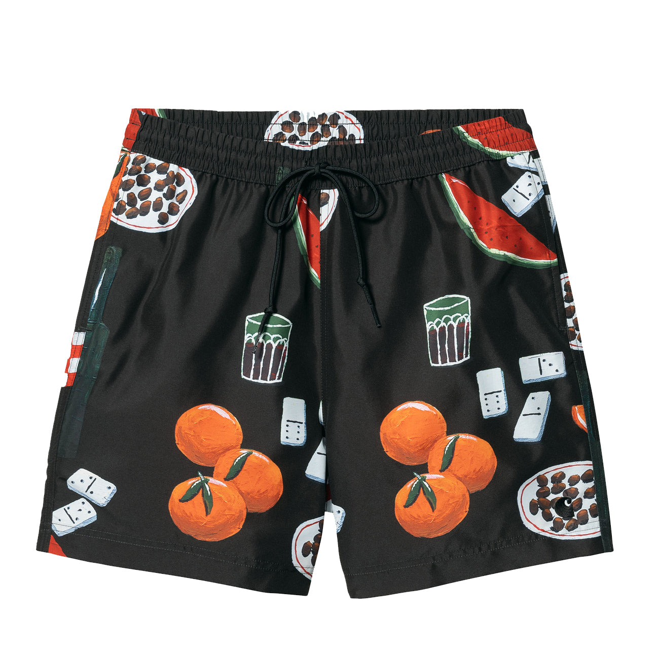 Carhartt WIP Slater Swim Trunks Homme Isis Maria Dinner Print Black