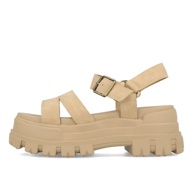 Buffalo Aspha TS Sandale Femme Nubuck Vegan Beige
