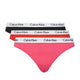 Calvin Klein Lot de 3 strings Modern Cotton Noir Rouge Fuchsia