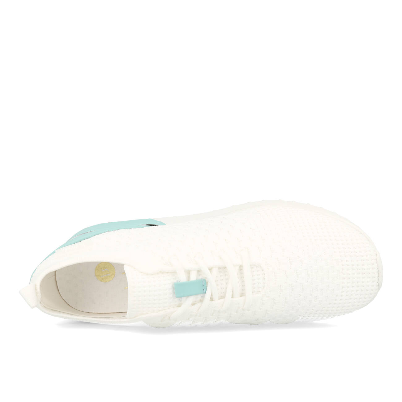 La Strada 2101381 Baskets Femme Blanc Tricoté Contrefort Bleu