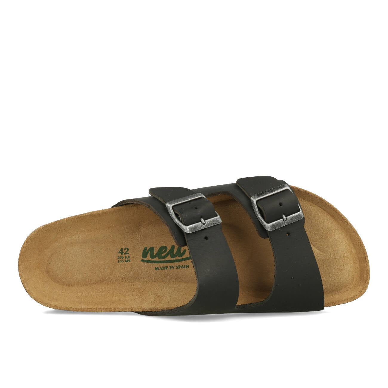 Neu-B Baviera Sandale en cuir huilé noir