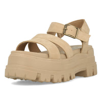 Buffalo Aspha TS Sandal Damen Vegan Nubuck Beige