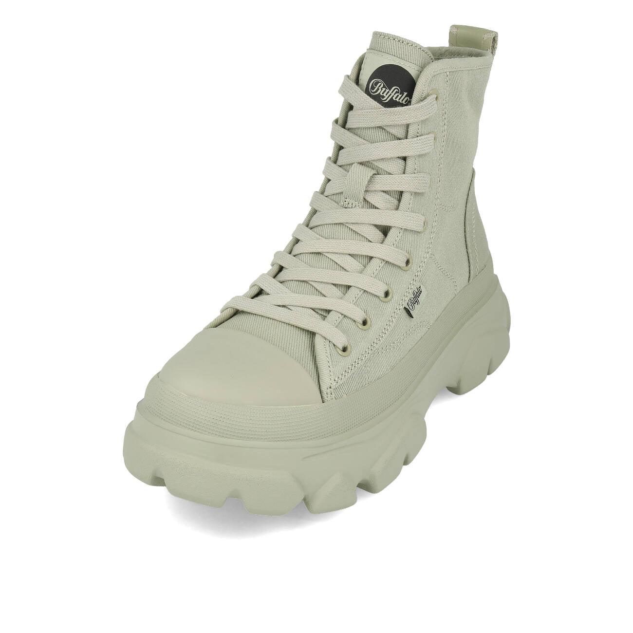 Buffalo Cade Lace Up Hi Femme Coton Biologique Vert Sauge